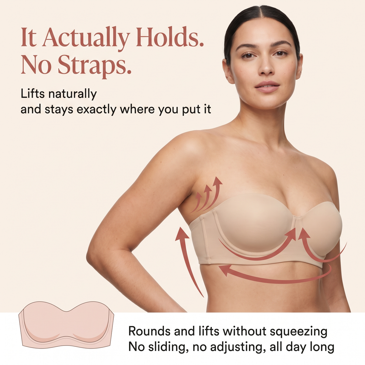 Invisible Push-Up Strapless Bra