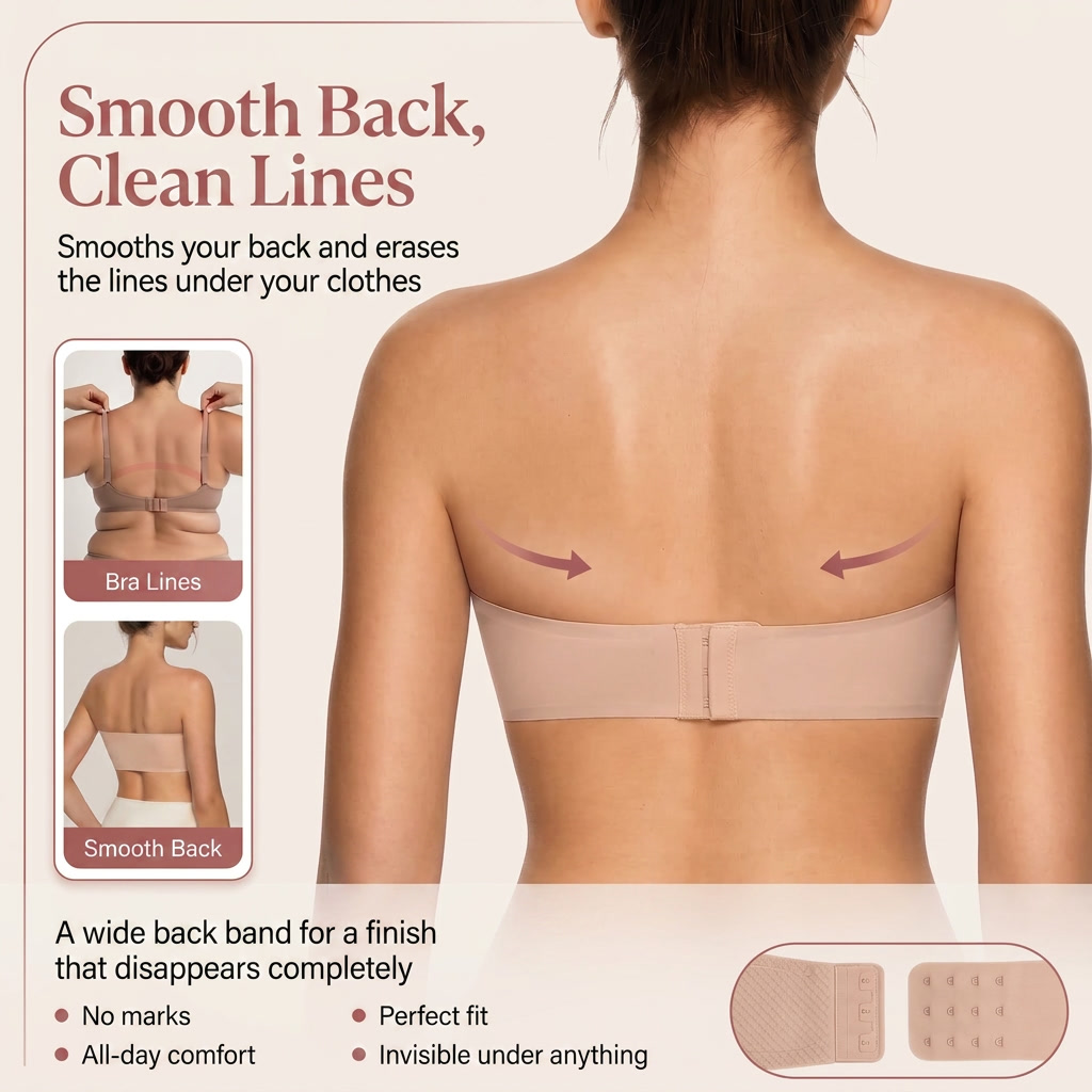 Invisible Push-Up Strapless Bra