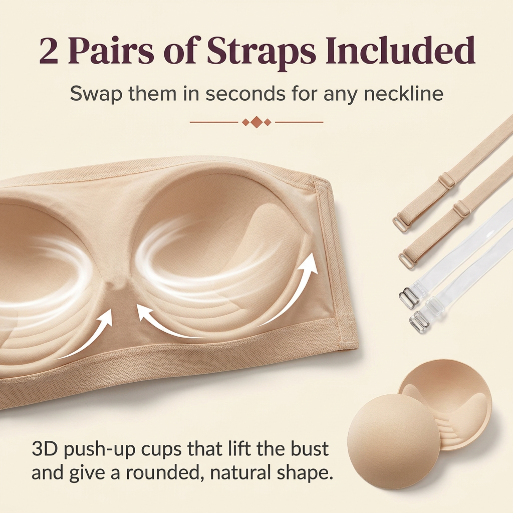 Invisible Push-Up Strapless Bra